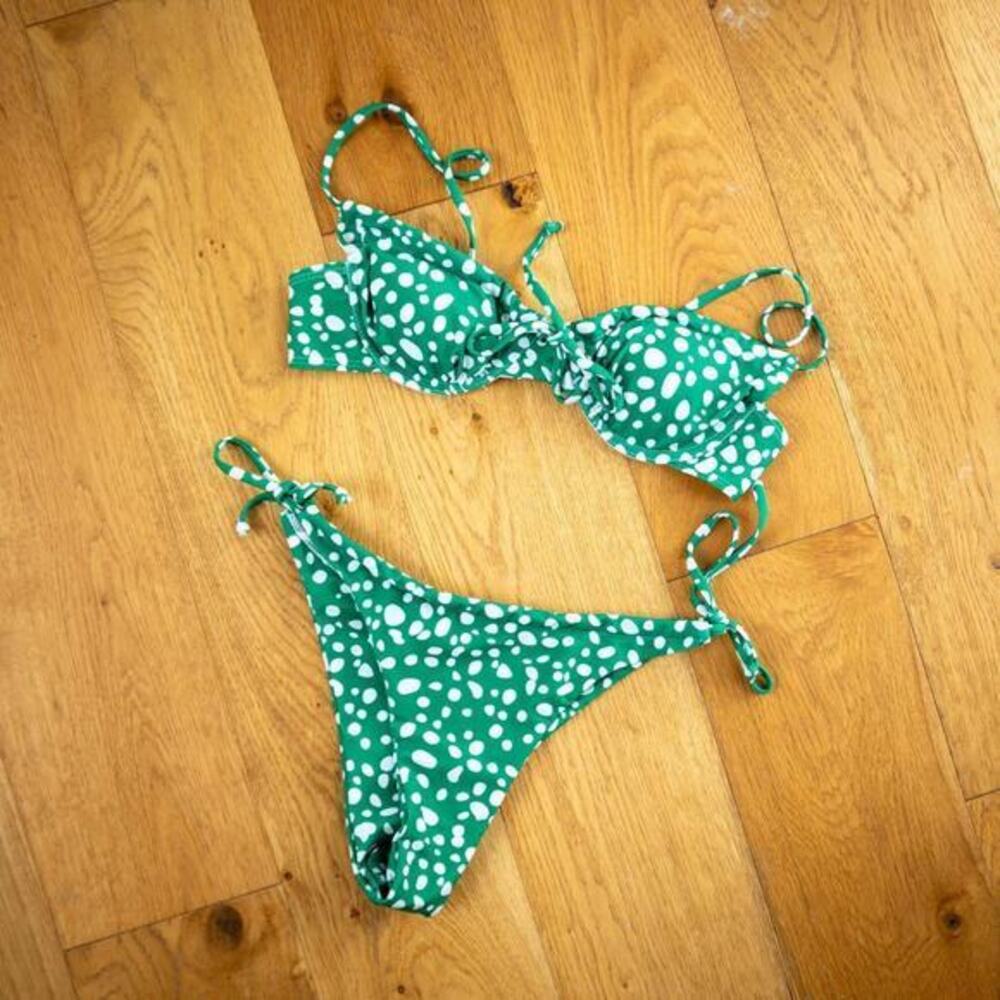 Green Polka Dot Shein Bikini Size Small‎ NWT